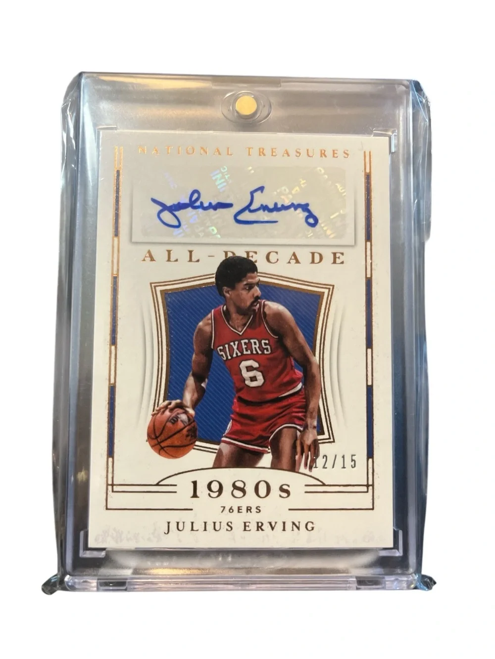 National Treasures Julius Erving All-Decade 1980s Autograph Card - bronze